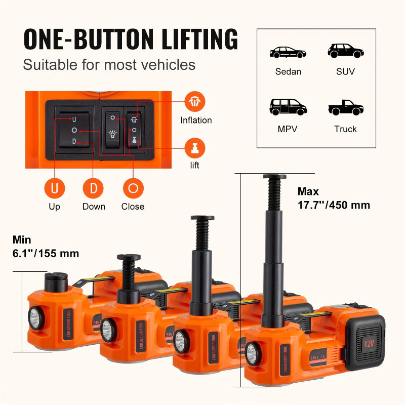 Electric Portable 5 Ton Hydraulic Car Jack Kit