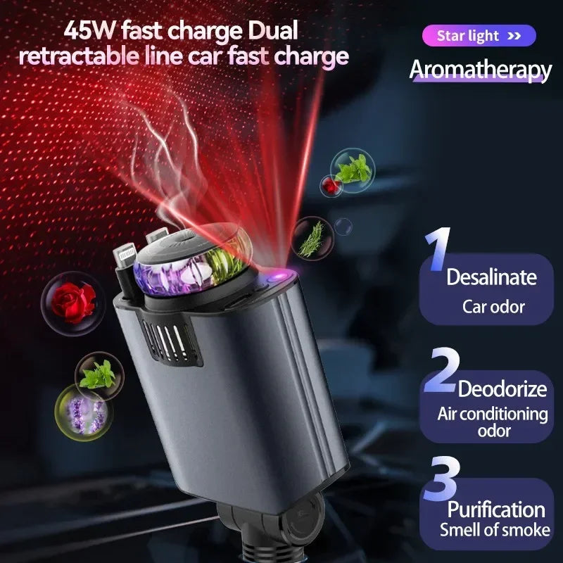 120W Retractable Car Charger