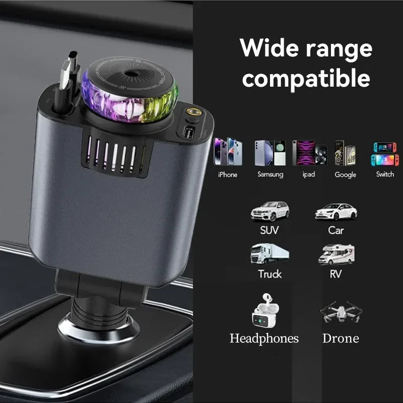 120W Retractable Car Charger