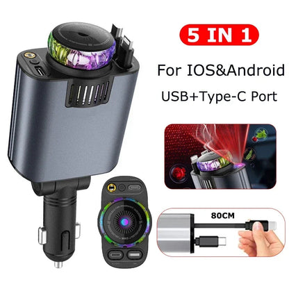 120W Retractable Car Charger